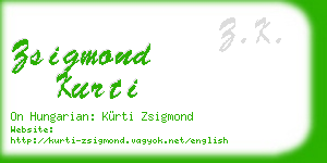 zsigmond kurti business card