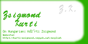 zsigmond kurti business card